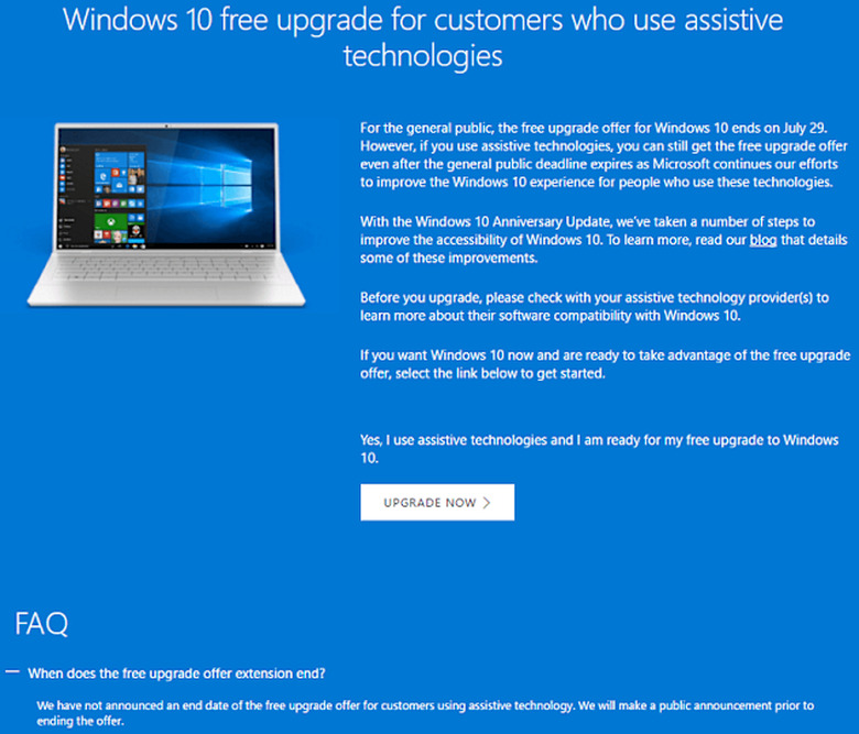 Windows 10 free upgrade