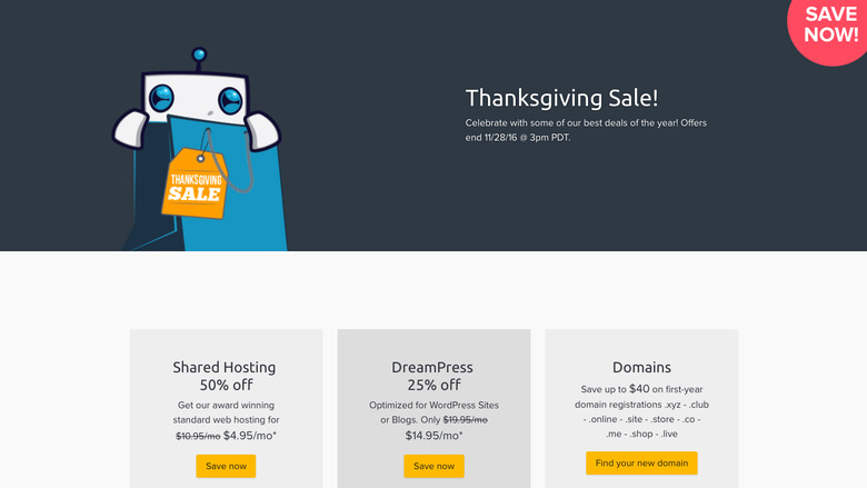 DreamHost Thanksgiving Deal 2016