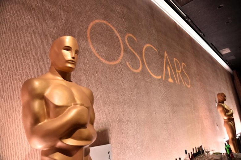 BEVERLY HILLS, CA - FEBRUARY 08: A view of the Oscars logo at the 88th Annual Academy Awards nominee luncheon on February 8, 2016 in Beverly Hills, California. (Photo by Alberto E. Rodriguez/Getty Images)
