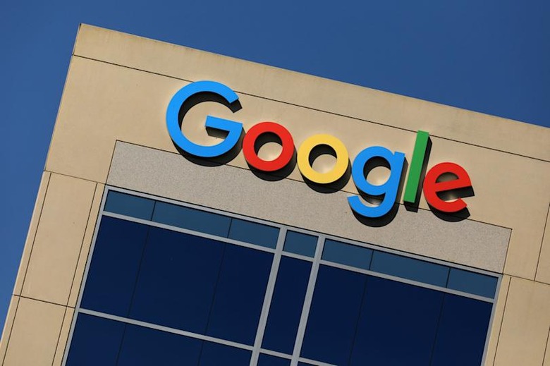 The Google logo is pictured atop an office building in Irvine, California, U.S. August 7, 2017. REUTERS/Mike Blake