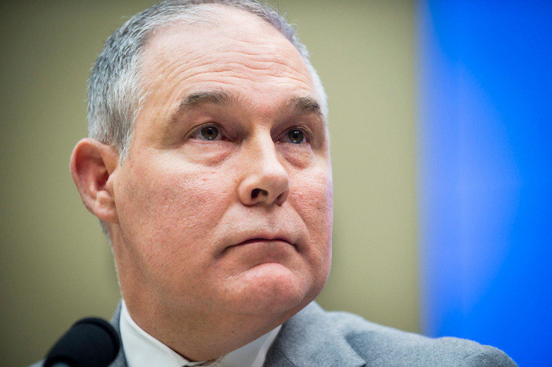 WASHINGTON, DC - DECEMBER 7: Environmental Protection Agency Administrator Scott Pruitt testifies before the House Energy and Commerce Committee about the mission of the U.S. Environmental Protection Agency on December 7, 2017 in Washington, DC. (Photo by Pete Marovich/Getty Images)