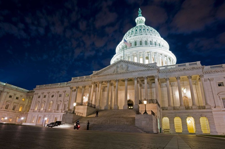 A ground view of the U S Capitol building