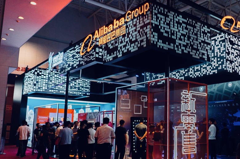 TIANJIN, CHINA - 2018/05/18: Alibaba shows its smart technology in e-commerce to the visitors. The 2nd World Intelligence Congress was held in Tianjin Meijiang Exhibition Center from May 16-18, 2018. (Photo by Zhang Peng/LightRocket via Getty Images)