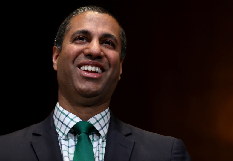 WASHINGTON, DC - MAY 17: FCC Chairman Ajit Pai awaits the start of a hearing held by the Senate Appropriations Committee May 17, 2018 in Washington, DC. The committee heard testimony on the proposed budget estimates and justification for fiscal year 2019 for the Federal Communications Commission and the Federal Trade Commission. (Photo by Win McNamee/Getty Images)