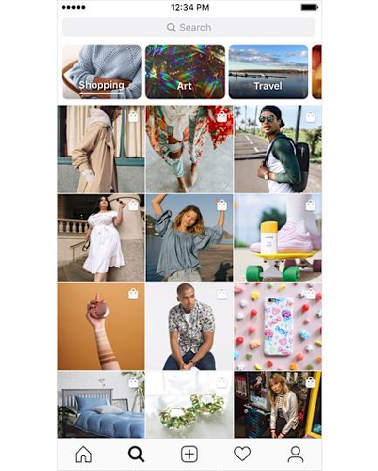 Shopping in Instagram's Explore tab