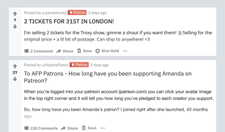 Patreon user flair on reddit