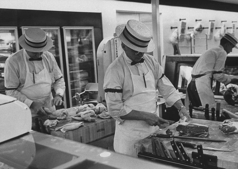 Butchers in meat dept. in Piggly wiggly
