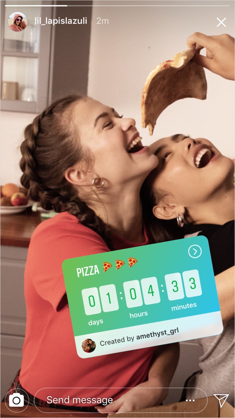Instagram countdown sticker
