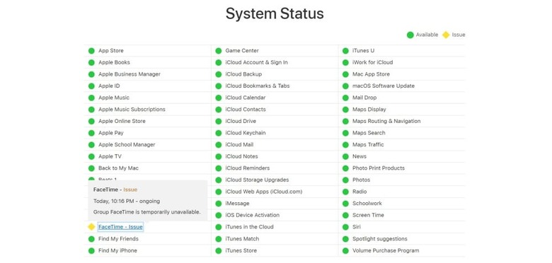 Apple System Status