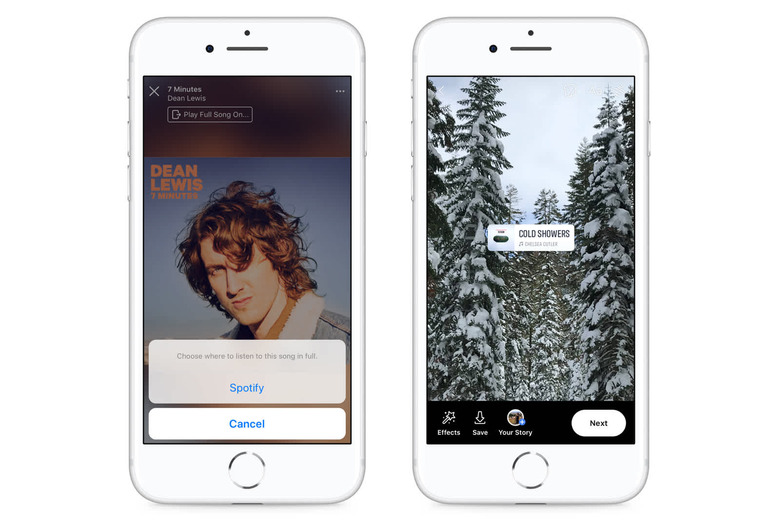 Facebook option to listen to profile songs in Spotify