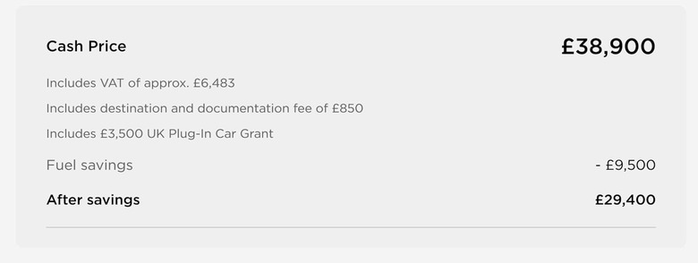 Tesla Model 3 UK price