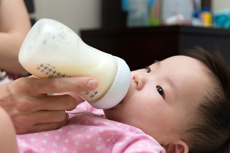 Bottle feeding baby