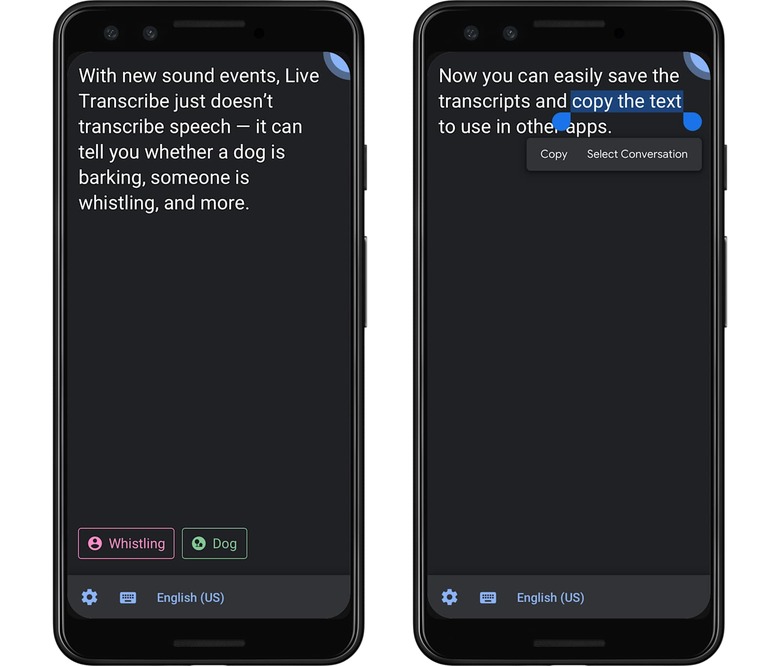 Android Live transcribe