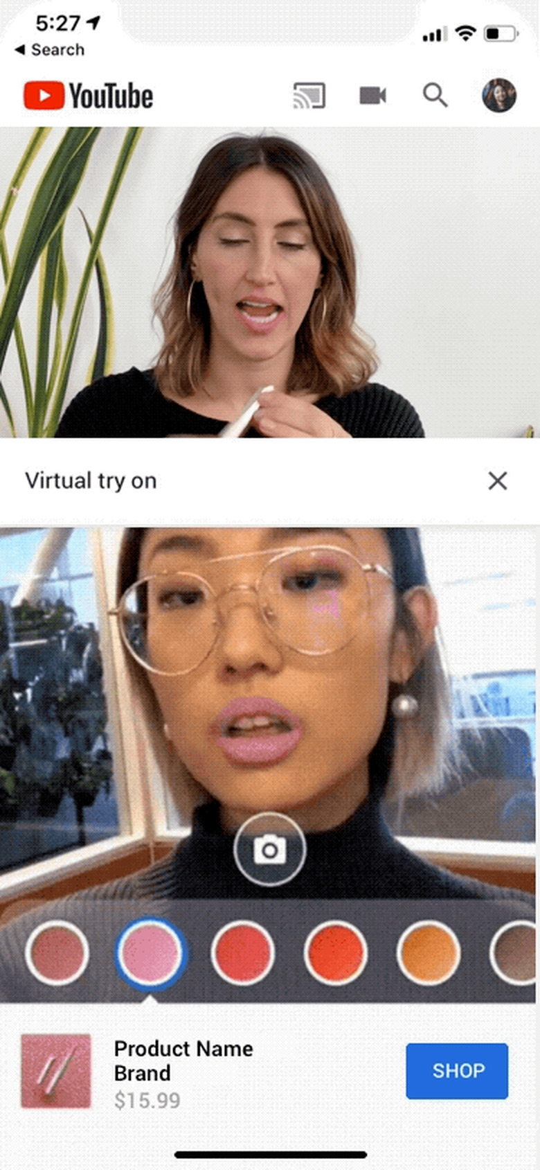 YouTube AR Beauty Try-On