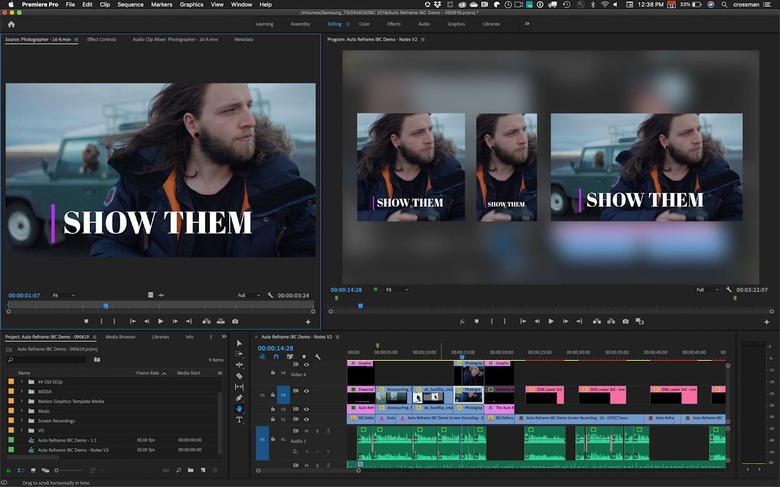 Adobe Creative Cloud premiere pro cc auto reframe