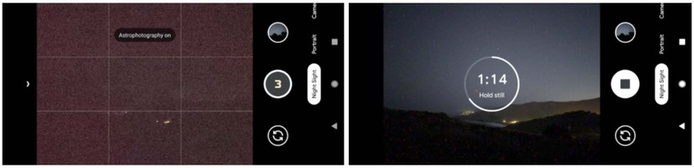 Google night sight pixel 4 astrophotography