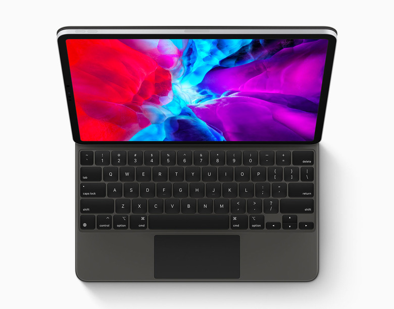 iPad with trackpad keyboard