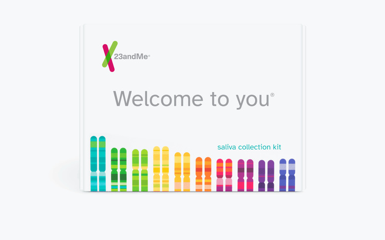 A box with the 23andMe logo.