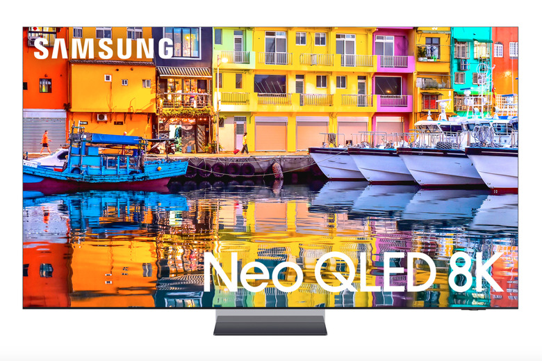 An image of a TV showing some boats.