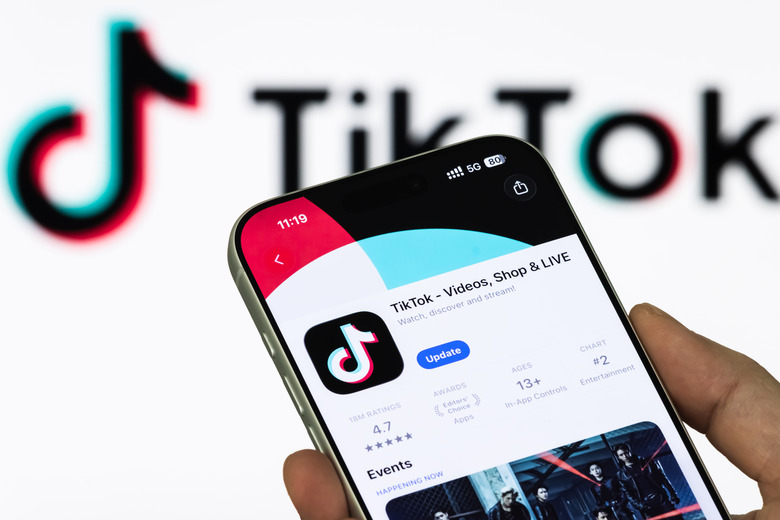  In this photo illustration, a smartphone displays the TikTok application page on the Apple App Store, with TikTok branding visible in the background.  (Photo illustration by Cheng Xin/Getty Images)