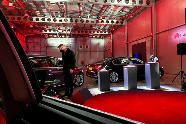 Captive audience at Huawei's drive-through event.