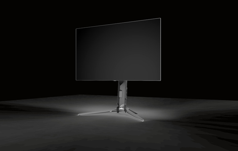 A computer display against a black background