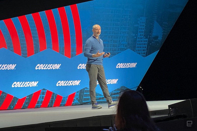 Roblox Chief Scientist Morgan McGuire talks at Collision 2023.