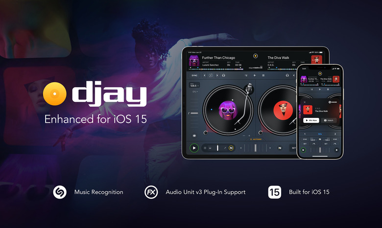 Algoriddim's djay iOS app uses Shazam to recognize and sync live music