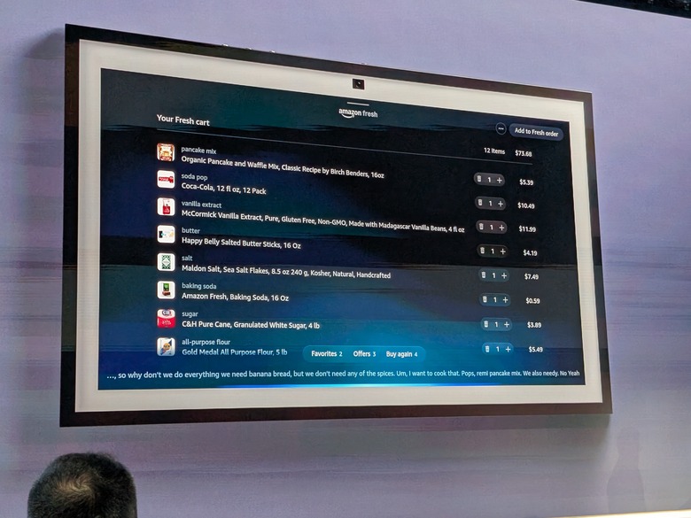Using voice controls with Alexa to create a list and order groceries.
