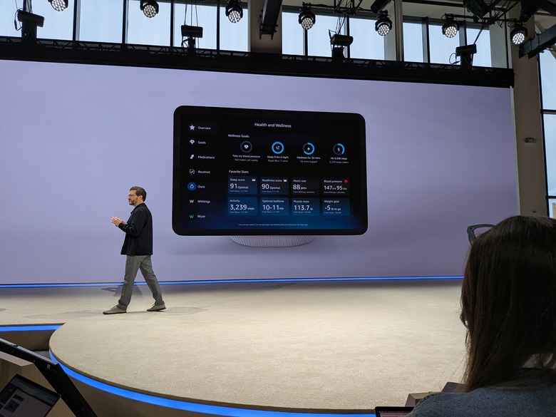 Oura health info viewable on the new Echo Show.