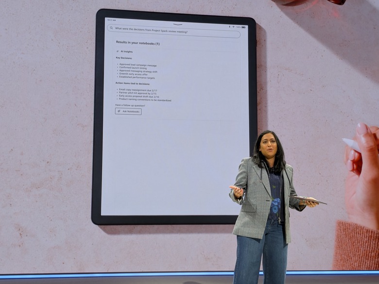AI note searching on the new Kindle Scribe.