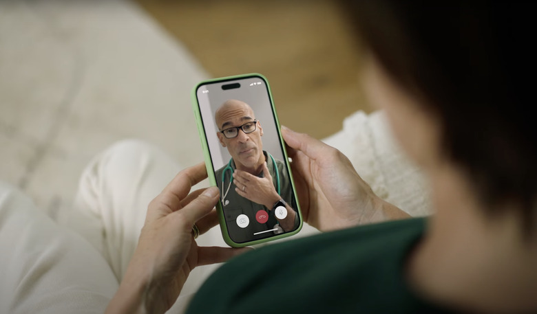 A virtual doctor visit shown on a smartphone