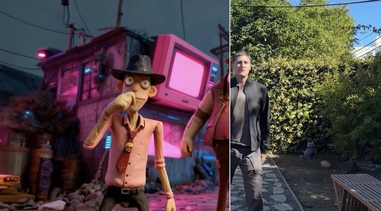 Luma's Ray3 Modify model transforming video footage into a stylized cartoon.