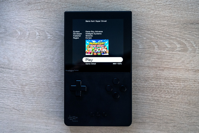 An Analogue Pocket handheld showing the new 