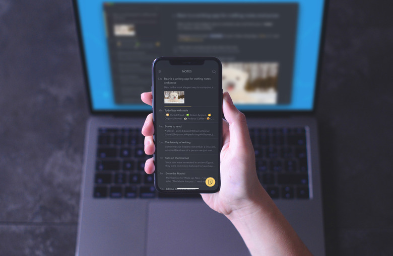 The Bear app running on iPhone.