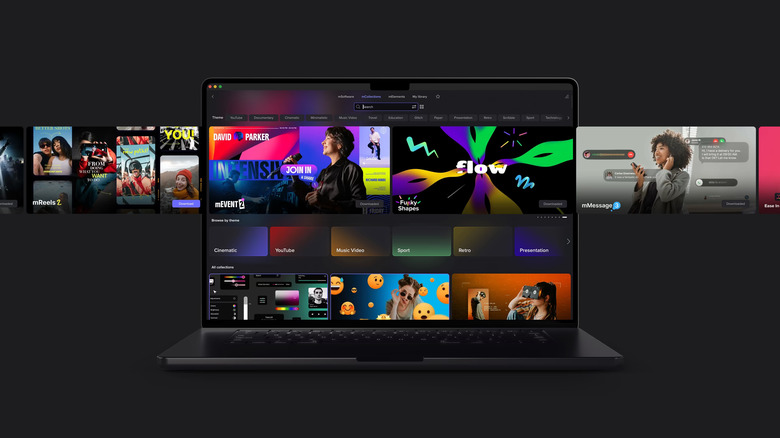 MotionVFX's dashboard on a MacBook
