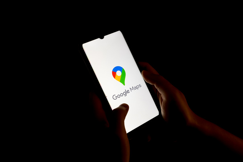 In this photo illustration a Google Maps logo seen displayed on a smartphone screen in Chania, Greece on August 18, 2023. (Photo illustration by Nikolas Kokovlis/NurPhoto via Getty Images)