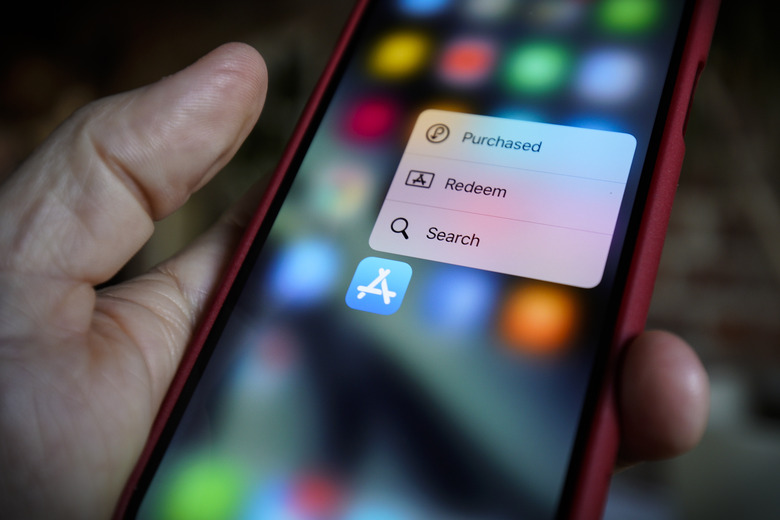 The Force Touch dialogue is seen on an iPhone screen when used with the App Store application in this photo illustration on March 17, 2019 in Warsaw, Poland. (Photo by Jaap Arriens/NurPhoto via Getty Images)