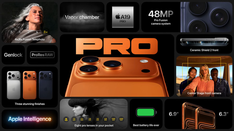 iPhone 17 Pro specs. (Apple)