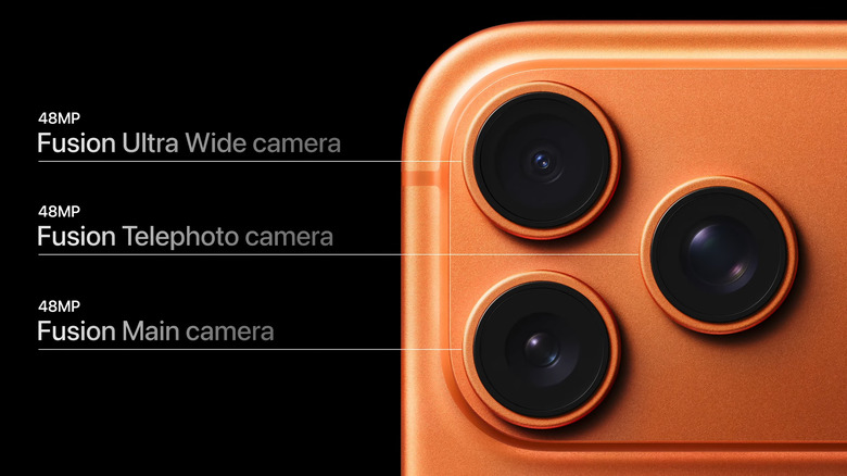 All three rear cameras are 48MP. (Apple)