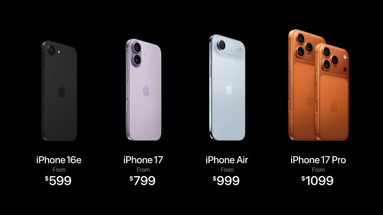 iPhone 17 lineup prices. (Apple)