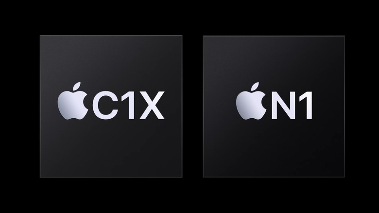 Illustrations of Apple's new C1X and N1 chips featured in the iPhone Air.