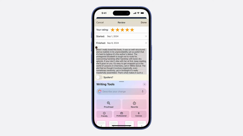 New writing tools with Apple Intelligence.