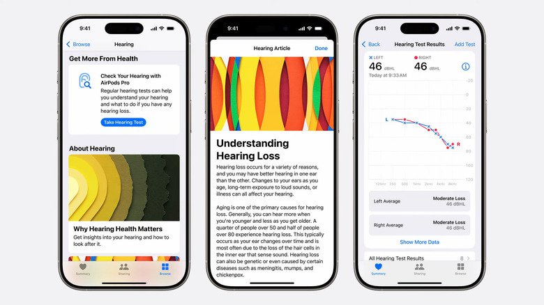 Hearing test on iPhone