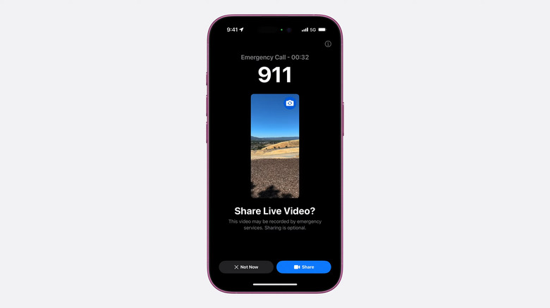 Emergency SOS live video on iOS 18.