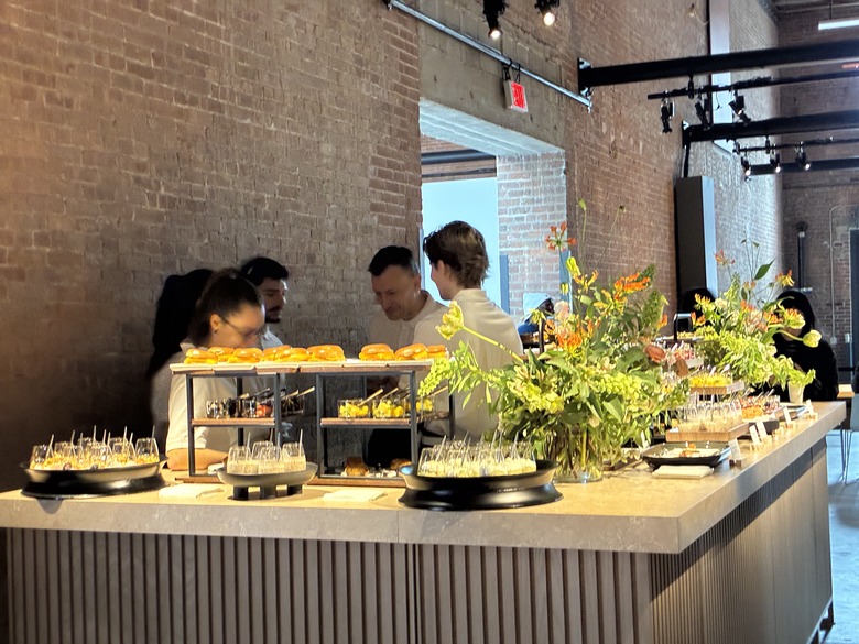 A spread of food at the Apple event.