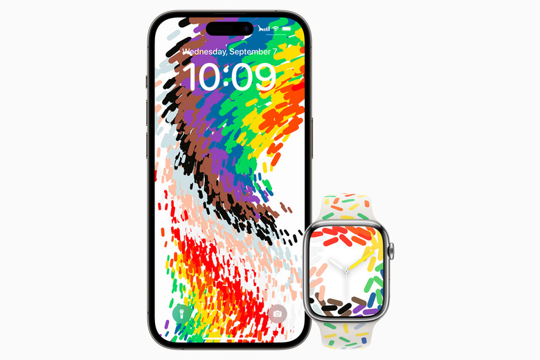 Apple iOS 16.5 on iPhone with Pride wallpaper