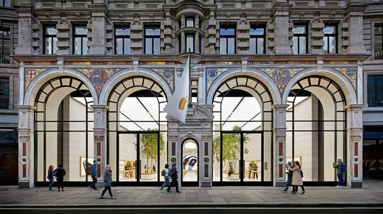 Front view of the Regent Street Apple Store in London.