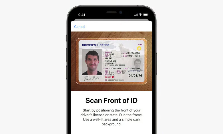 Apple Wallet driver's license