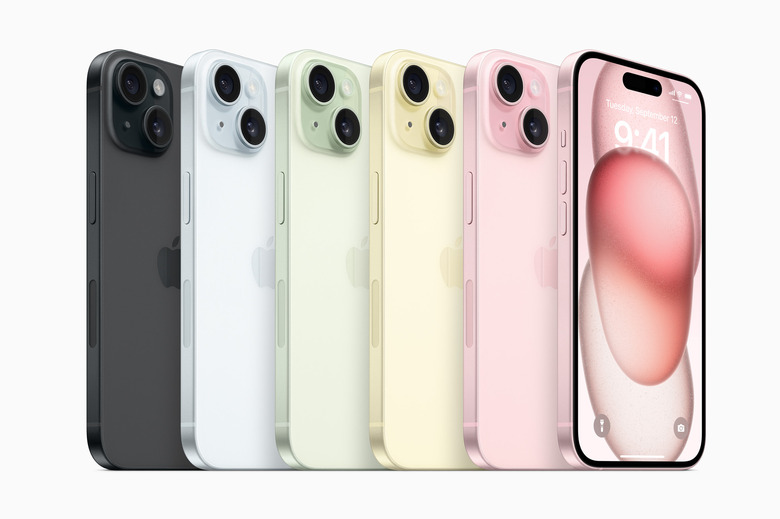 the iPhone 15 in five colors